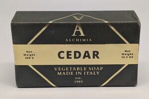 Alchimia Cedar Vegetable Soap for Men Jumbo sz 10.5oz Bar Made in ITALY